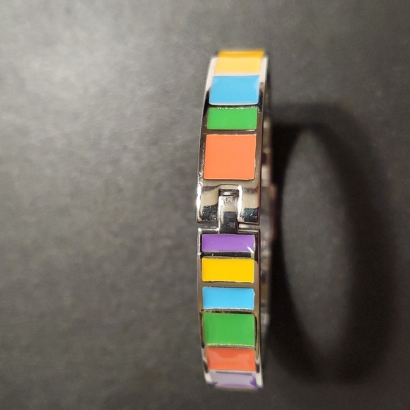 BRACELET Multi Color Enamel Rodan + Fields Silver Tone Bracelet - Picture 2 of 5